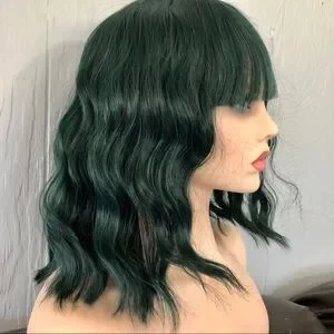 Human hair blend pastel green wig Pastel Green Wig - Etsy main image 3